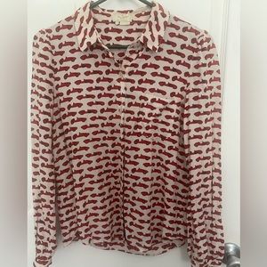 Kate Spade Monaco Race Car Button Up Blouse